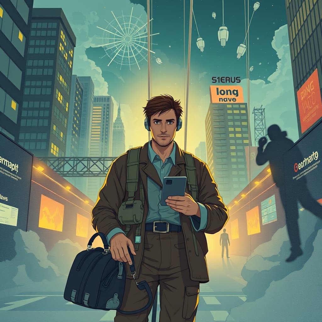 Original premium technology-news editorial illustration of the Bing News - Anthropic story — central subject dominant, concrete editorial scene, no source-article image reuse, cinematic composition