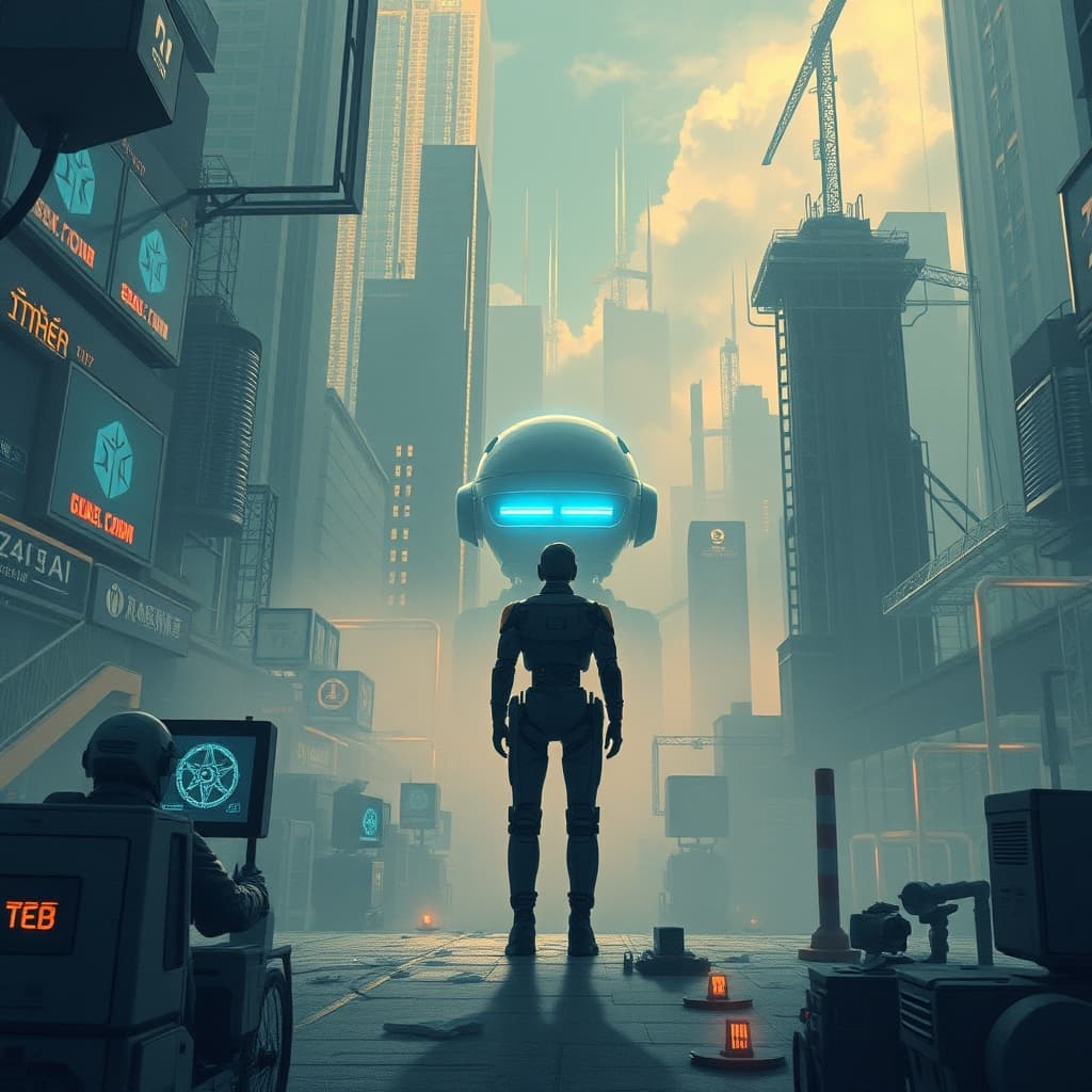 Original premium technology-news editorial illustration of the OpenAI story — central subject dominant, concrete editorial scene, no source-article image reuse, cinematic composition